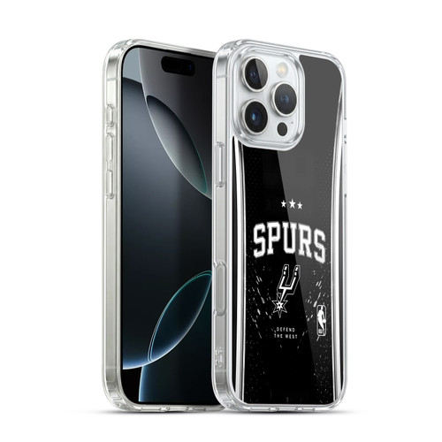 NBA San Antonio Spurs Silver Line Soft Gel Case for Apple iPhone 16 Pro Max & MagSafe