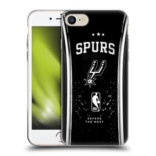 NBA San Antonio Spurs Silver Line Soft Gel Case for Apple iPhone 7 / 8 / SE 2020 & 2022 & MagSafe