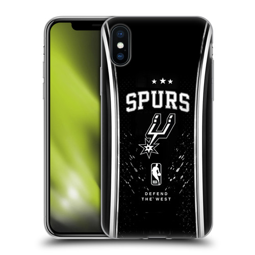 NBA San Antonio Spurs Silver Line Soft Gel Case for Apple iPhone X / iPhone XS & MagSafe