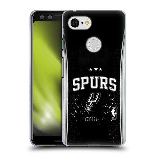 NBA San Antonio Spurs Silver Line Soft Gel Case for Google Pixel 3