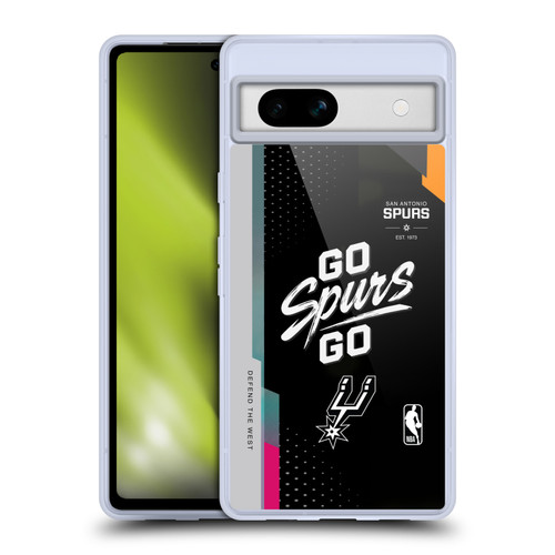 NBA San Antonio Spurs Go Spurs Go Soft Gel Case for Google Pixel 7a