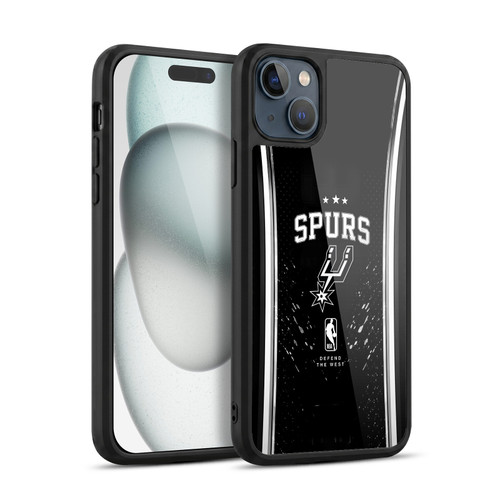NBA San Antonio Spurs Silver Line Gel Armour Case For Apple iPhone 15 Plus