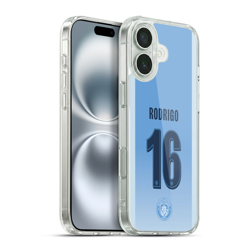 Manchester City Man City FC 2026/27 Players Home Kit Rodrigo Soft Gel Case for Apple iPhone 16 Plus & MagSafe