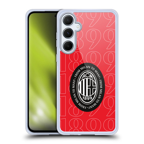 AC Milan Art 1899 Black Logo Soft Gel Case for Samsung Galaxy A55 5G