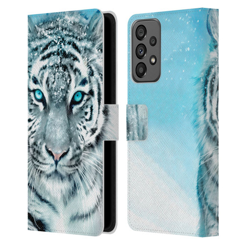 Aimee Stewart Animals White Tiger Leather Book Wallet Case Cover For Samsung Galaxy A73 5G (2022)