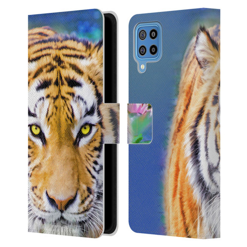 Aimee Stewart Animals Tiger Lily Leather Book Wallet Case Cover For Samsung Galaxy F22 (2021)