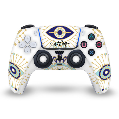 Cat Coquillette Art Mix Blue Gold Vinyl Sticker Skin Decal Cover for Sony PS5 Sony DualSense Controller