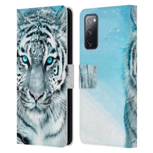 Aimee Stewart Animals White Tiger Leather Book Wallet Case Cover For Samsung Galaxy S20 FE / 5G