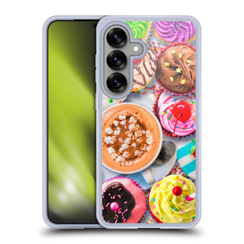 Aimee Stewart Colourful Sweets Cupcakes And Cocoa Soft Gel Case for Samsung Galaxy S25 & MagSafe