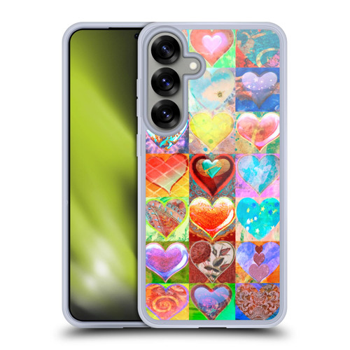 Aimee Stewart Colourful Sweets Hearts Grid Soft Gel Case for Samsung Galaxy S25+ & MagSafe