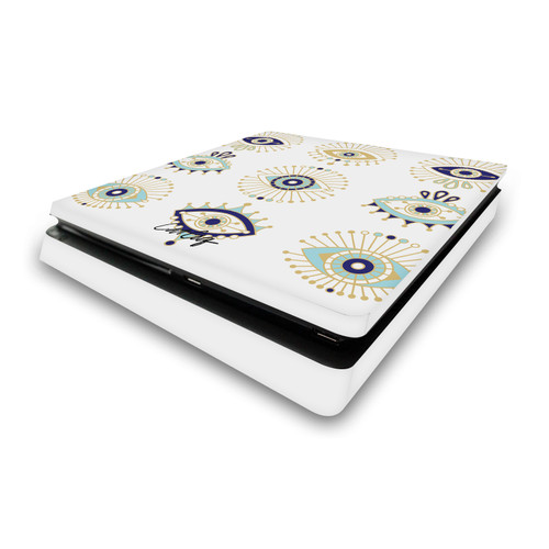 Cat Coquillette Art Mix Blue Gold Vinyl Sticker Skin Decal Cover for Sony PS4 Slim Console