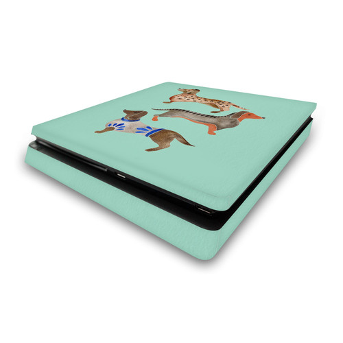 Cat Coquillette Art Mix Dachshunds Vinyl Sticker Skin Decal Cover for Sony PS4 Slim Console