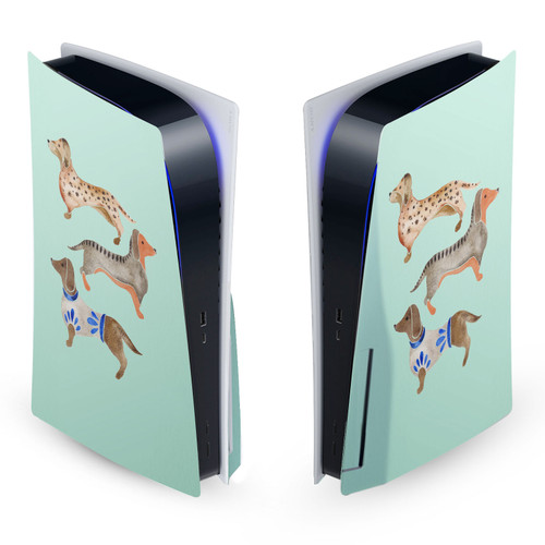 Cat Coquillette Art Mix Dachshunds Vinyl Sticker Skin Decal Cover for Sony PS5 Disc Edition Console