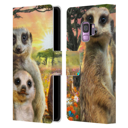 Aimee Stewart Animals Meerkats Leather Book Wallet Case Cover For Samsung Galaxy S9