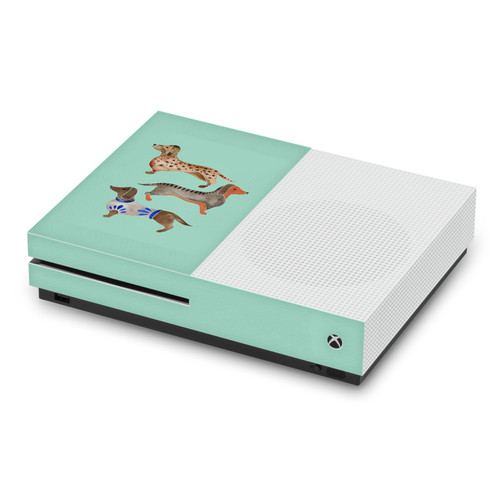 Cat Coquillette Art Mix Dachshunds Vinyl Sticker Skin Decal Cover for Microsoft Xbox One S Console