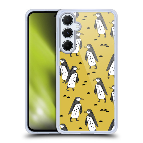 Andrea Lauren Design Birds Yellow Penguins Soft Gel Case for Samsung Galaxy A55 5G