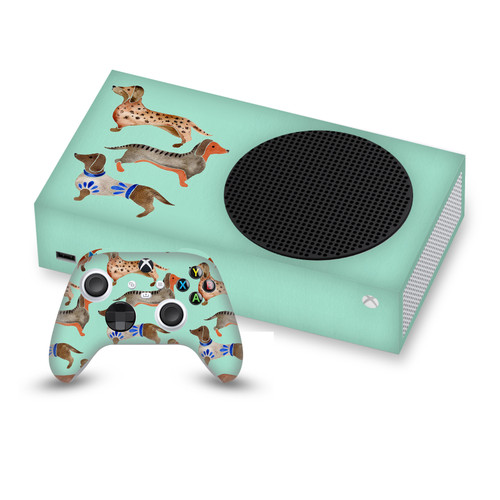 Cat Coquillette Art Mix Dachshunds Vinyl Sticker Skin Decal Cover for Microsoft Series S Console & Controller