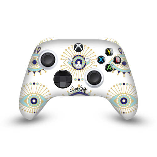 Cat Coquillette Art Mix Blue Gold Vinyl Sticker Skin Decal Cover for Microsoft Xbox Series X / Series S Controller