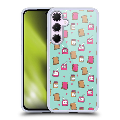 Andrea Lauren Design Food Pattern Peanut Butter And Jelly Soft Gel Case for Samsung Galaxy A35 5G