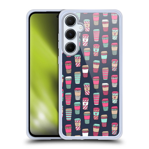 Andrea Lauren Design Food Pattern Coffee Soft Gel Case for Samsung Galaxy A55 5G