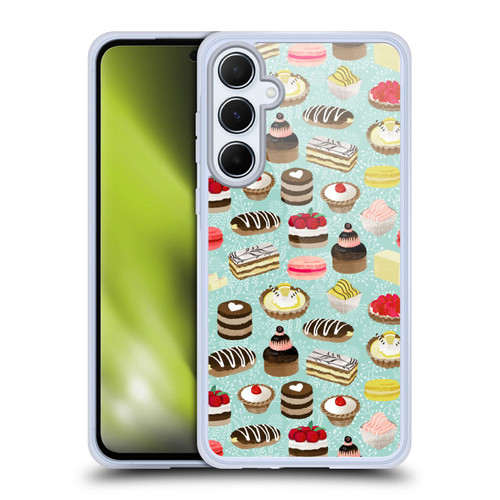 Andrea Lauren Design Food Pattern Desserts Soft Gel Case for Samsung Galaxy A55 5G