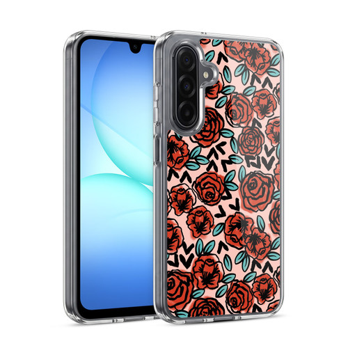 Andrea Lauren Design Lady Like Red Floral Soft Gel Case for Samsung Galaxy A17 4G / 5G
