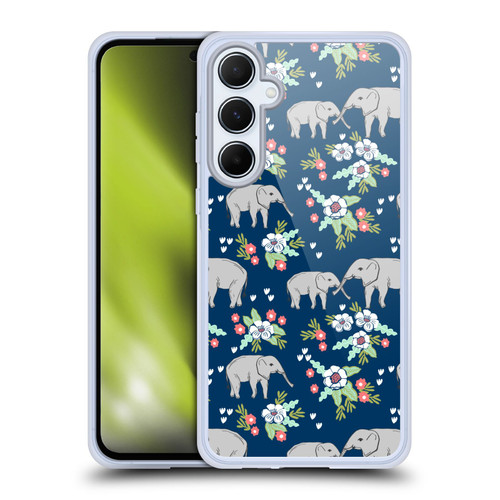 Andrea Lauren Design Animals Floral Elephant Soft Gel Case for Samsung Galaxy A55 5G