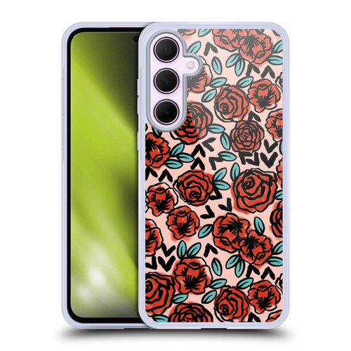 Andrea Lauren Design Lady Like Red Floral Soft Gel Case for Samsung Galaxy A35 5G
