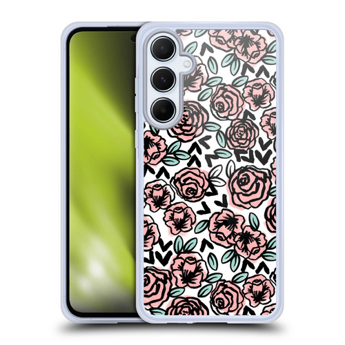 Andrea Lauren Design Lady Like Pink Floral Soft Gel Case for Samsung Galaxy A55 5G