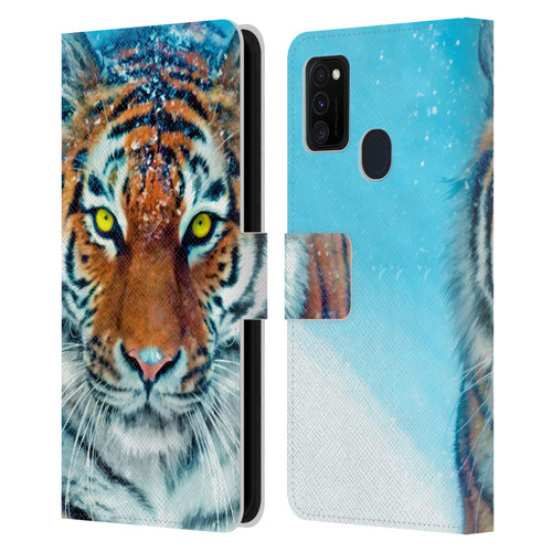 Aimee Stewart Animals Yellow Tiger Leather Book Wallet Case Cover For Samsung Galaxy M30s (2019)/M21 (2020)