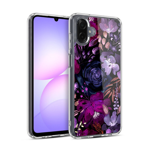 Anis Illustration Graphics Floral Chaos Purple Soft Gel Case for Samsung Galaxy A07 4G