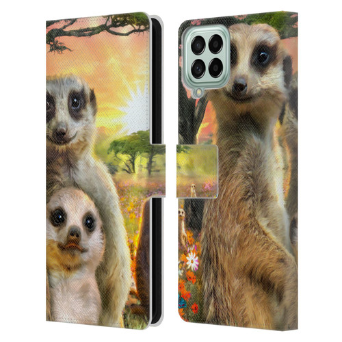 Aimee Stewart Animals Meerkats Leather Book Wallet Case Cover For Samsung Galaxy M33 (2022)