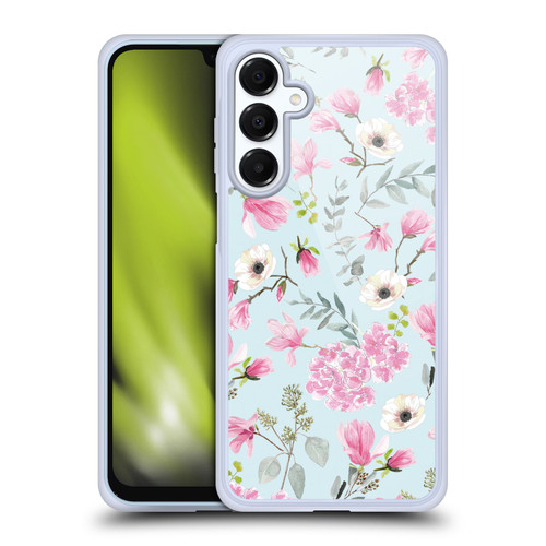 Anis Illustration Graphics Romantic Pattern Light Blue Soft Gel Case for Samsung Galaxy A16 5G & MagSafe