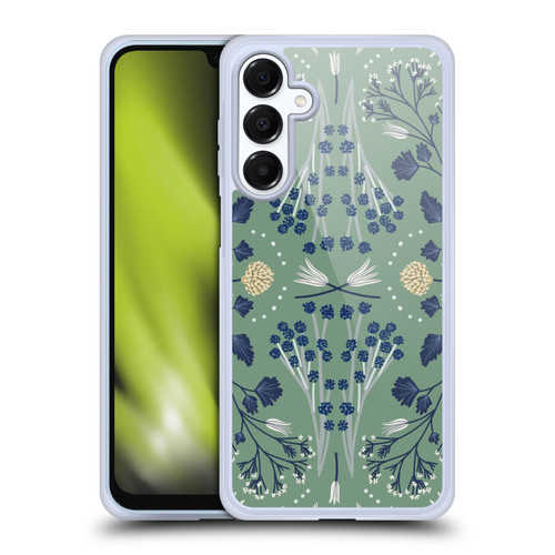 Anis Illustration Floral And Leaves Folk Emerald Green Soft Gel Case for Samsung Galaxy A16 5G & MagSafe