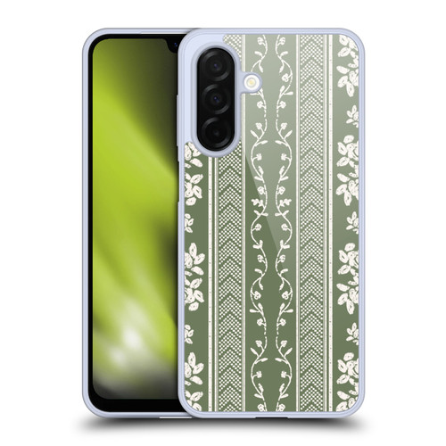 Anis Illustration Floral And Leaves Floral Stripes Green Soft Gel Case for Samsung Galaxy A26 5G