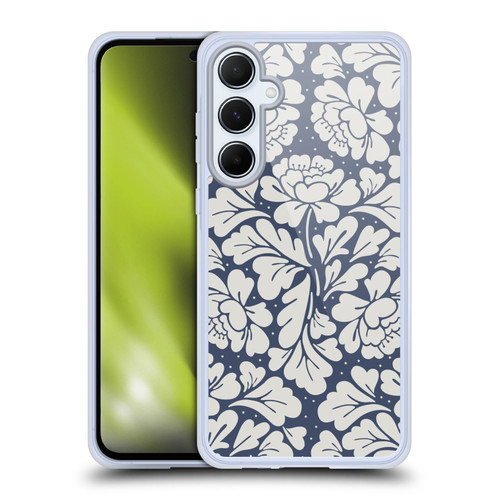 Anis Illustration Graphics Baroque Blue Soft Gel Case for Samsung Galaxy A55 5G