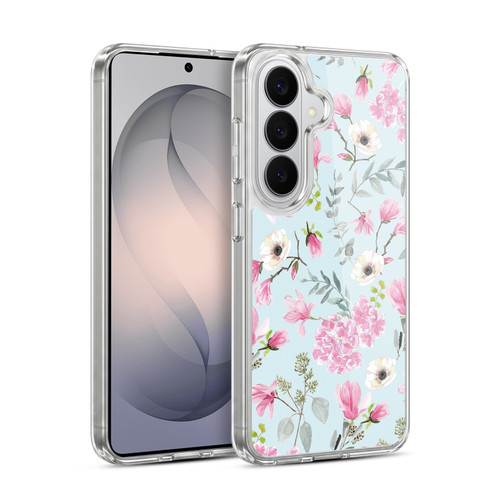 Anis Illustration Graphics Romantic Pattern Light Blue Soft Gel Case for Samsung Galaxy S26 Plus