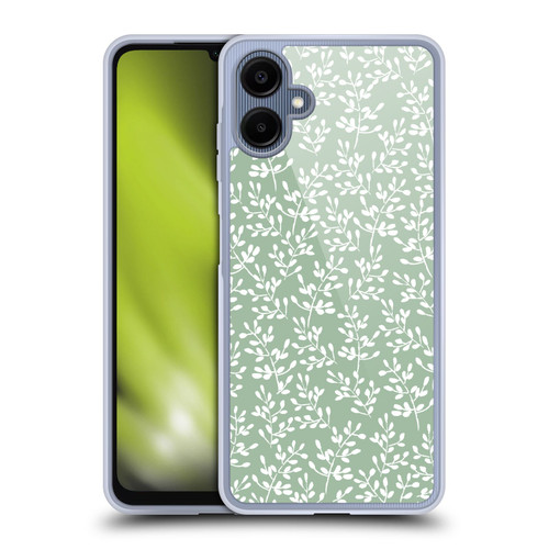 Anis Illustration Mix Pattern Tiny Leaves Green Soft Gel Case for Samsung Galaxy A06 4G / 5G