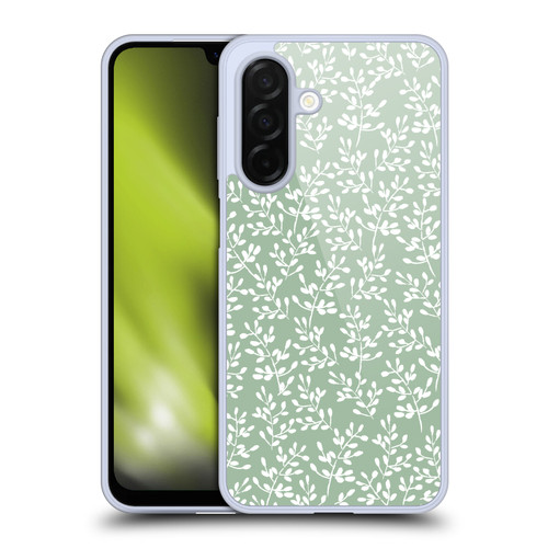 Anis Illustration Mix Pattern Tiny Leaves Green Soft Gel Case for Samsung Galaxy A26 5G