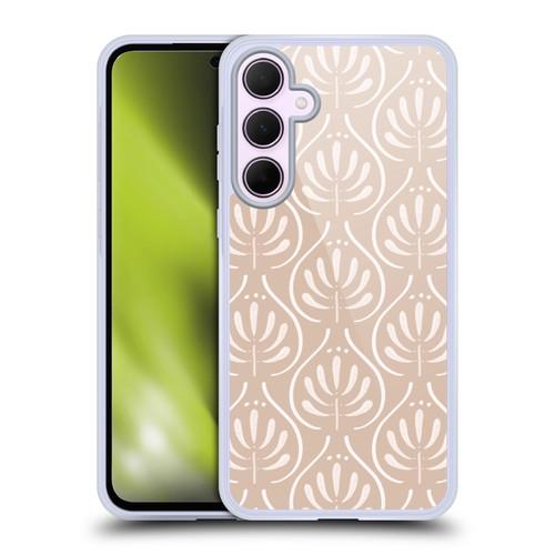 Anis Illustration Mix Pattern Boho Beige Soft Gel Case for Samsung Galaxy A35 5G