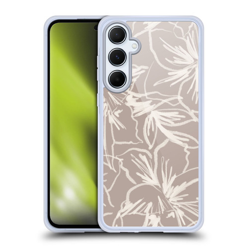 Anis Illustration Mix Pattern Floral Lines Soft Gel Case for Samsung Galaxy A55 5G