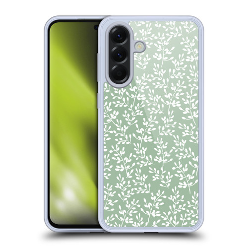 Anis Illustration Mix Pattern Tiny Leaves Green Soft Gel Case for Samsung Galaxy A56 5G