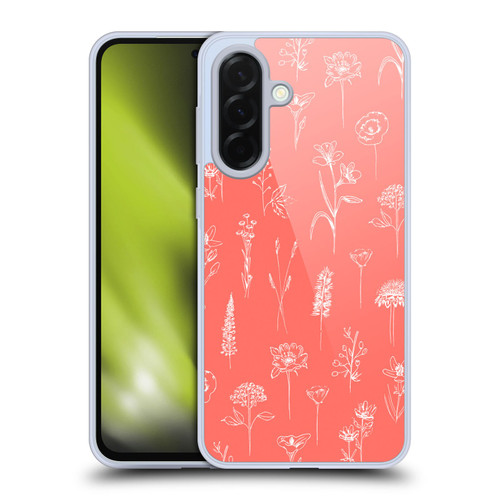 Anis Illustration Flower Pattern 2 Coral Soft Gel Case for Samsung Galaxy A36 5G