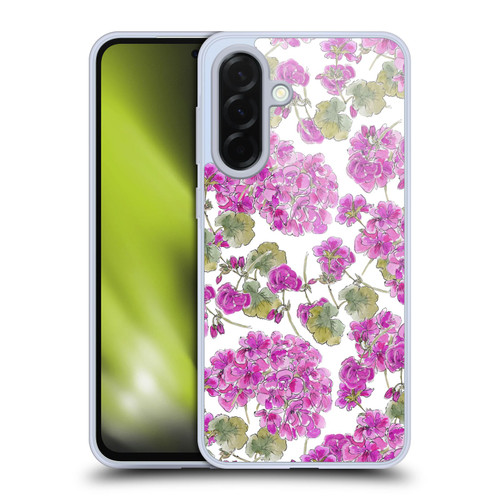 Anis Illustration Flower Pattern 2 Purple Soft Gel Case for Samsung Galaxy A36 5G