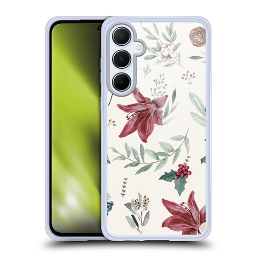 Anis Illustration Floral Pattern Christmas Eucalyptus Soft Gel Case for Samsung Galaxy A55 5G