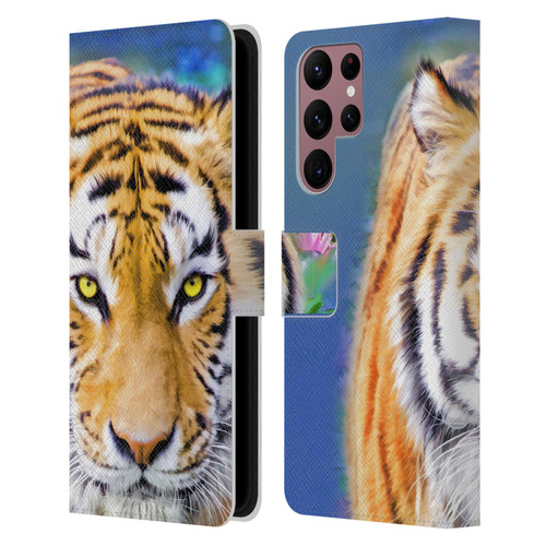Aimee Stewart Animals Tiger Lily Leather Book Wallet Case Cover For Samsung Galaxy S22 Ultra 5G