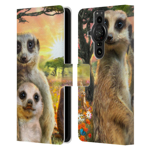 Aimee Stewart Animals Meerkats Leather Book Wallet Case Cover For Sony Xperia Pro-I