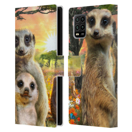Aimee Stewart Animals Meerkats Leather Book Wallet Case Cover For Xiaomi Mi 10 Lite 5G