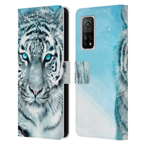 Aimee Stewart Animals White Tiger Leather Book Wallet Case Cover For Xiaomi Mi 10T 5G