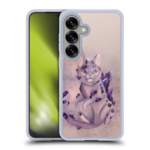Ash Evans Graphics Amethyst Cat Soft Gel Case for Samsung Galaxy S25 & MagSafe